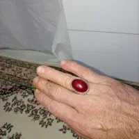 انگشتر نقره بانگین یاقوت یا عقیق