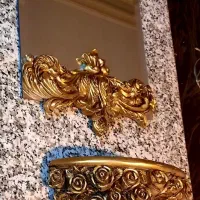 آینه کنسول دیواری طرح دسته گل