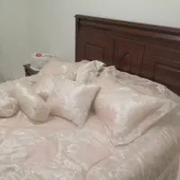 سرویس روتختی دو نفره ساتن ژاکارد با طرح برجسته