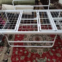 تخت بیمارستانی چرخ‌ دار ۲ حالته در حد نو