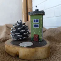 جای شمع وارمر بهمراه خانه رنگی و کاج|صنایع دستی و سایر لوازم تزئینی|بندر انزلی, استادیوم|دیوار