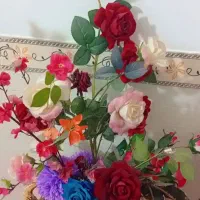 گل و گلدان|گل مصنوعی|میانه, |دیوار