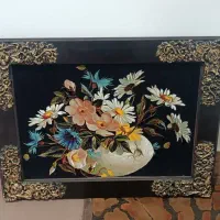 تابلو فرش ماشینی گل وپاییز