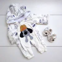 ست کاپشن و پاپوش گرم نوزادی 800ت