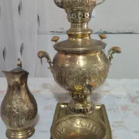 سماور برنجی زغالی ۵تکه