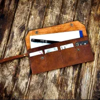 کیف دسته چک چرم گاوی دستدوز