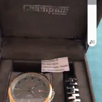 یک عددساعت چمپیون اصل باجعبه ویک عدسبند مارک