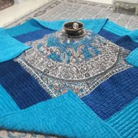 لحاف کرسی دست دوز مدل سبحان فیروزه‌ای با لوازمات|رختخواب، بالش، پتو|تهران, یافت آباد جنوبی|دیوار