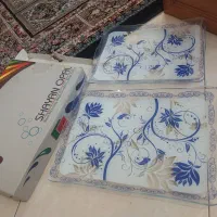 سینی شیشه ای اکبند ۲عدد|ظروف سرو و پذیرایی|تهران, علم و صنعت|دیوار