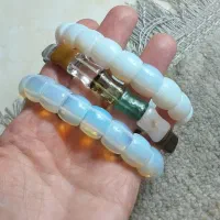 دستبند سنگ اصل اوپال و چند رنگ وارداتی