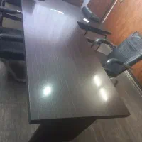 میز مدیریت و قفسه اچ دی اف ملامینه دو رو