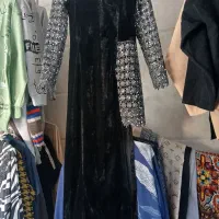 دن مجلسی سایز ۳۶ مخمل و گیپور|لباس|بناب, |دیوار