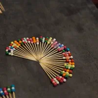 پین گارنیش چوبی  رنگی فانتزی