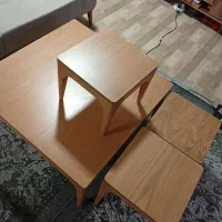 جلو مبلی خیلی بزرگ، میز پذیرایی وکیوم روکش چوب