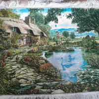 تابلو فرش دستباف کلبه وبرکه