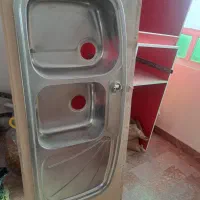 دو میز رستوران - آبچکان کمد دار - سینک دو لگنه