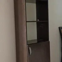 کتابخانه ایستاده چوبی رنگ فندقی