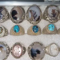 فروش انگشتر نقره کاردست با نگین معدنی|جواهرات|ملایر, |دیوار