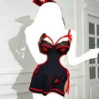 کاستوم پرستاری فنردار و دامن دو تکه گره‌ای