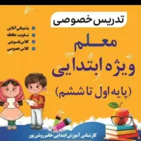 تدریس خصوصی خانم روشن پور  پایه ابتدایی اول تاششم