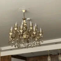لوستر ۸شاخه دوبل برنز با پایه ۵شاخه ست هم