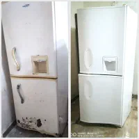 نقاشی رنگ آمیزی یخچال فریزر. ساختمان و کابینت و...