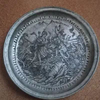دیوارکوب مسی طرح شکارگاه امضا دار