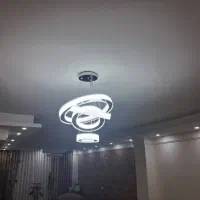 لوستر سقفی آویز نقره ایی طلایی|لوستر و چراغ آویز|بومهن, |دیوار