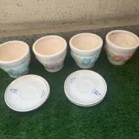 ۴عدد گلدان همراه زیره کاملا سالم