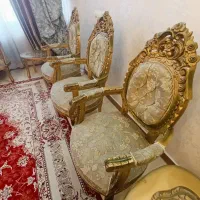 فروش فوری مبل پذیرایی استیل طلایی سبز کار دست|مبلمان خانگی و میز عسلی|تهران, آذربایجان|دیوار