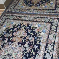 ۲عدد روفرشی ۶متری نو زمینه سرمه ای زر دار