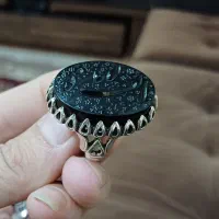 انگشتر نقره عقیق با حکاکی خط نستعلیق