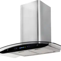 هود لمسی و گاز صفحه‌ ای ۵ شعله استیل  در حد نو