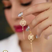 گوشواره طلا آویزی طرح پروانه