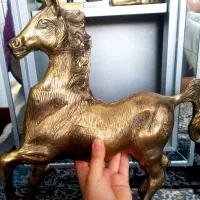 مجسمه اسب،ببر،برنجی