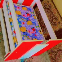 تخت گهواره ای رنگ قرمز سفیدسایز۶۰/۹۰