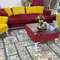 یک دست مبل راحتی نو نو با میز کوجک ومیز بزرگ وسط|مبلمان خانگی و میز عسلی|سیرجان, |دیوار