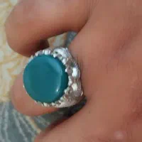 انگشتر نقره عقیق سبز|جواهرات|اصفهان, لاله|دیوار