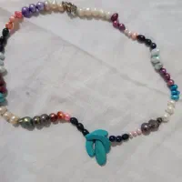 گردنبند قدیمی نو با سنگ‌های قیمتی