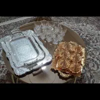 سینی و استکان و قندان