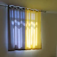 دو عدد پرده کتان پانچی