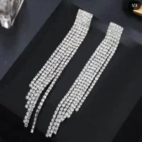 گوشواره آویز نگینی رنگ ثابت|جواهرات|فلاورجان, |دیوار