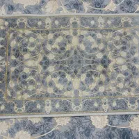 فرش 3متری 1200شانه گل برجسته کاشان با یک عدد پادری