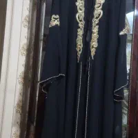 مانتو مجلسی نو و روسری ساتن کار دست و شال