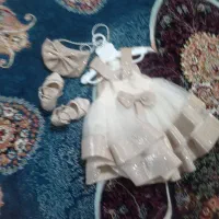 کفش  ولباس مجلسی دخترانه برابچه دوتاسع سال میشع