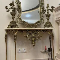 کنسول و آینه و شمعدان برنز