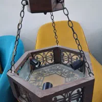 لوستر چوبی سه شعله|لوستر و چراغ آویز|اهواز, گلستان|دیوار