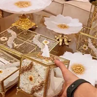 ست رومیزی شیشه ورزین باکس جادستکالی ظرف مهمونی|صنایع دستی و سایر لوازم تزئینی|مشهد, چهارچشمه|دیوار