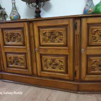 بوفه قدیمی چوب خالص|بوفه، ویترین، کنسول|سنندج, |دیوار