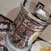 سماور ذغالی استیل ۸ لیتر